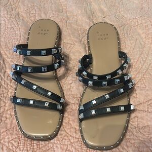 A New Day Black Studded Sandals
